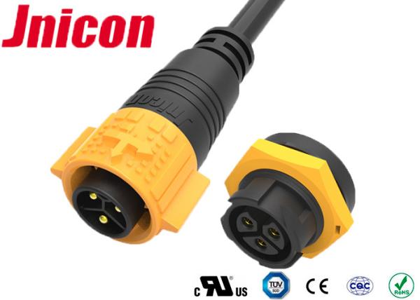 3 Pole Waterproof Panel Mount Connector , Male Female Power Connector Sealed