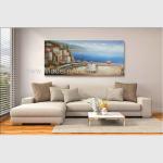 Handmade Framed Mediterranean Landscape Paintings On Canvas Italy Cafe Senery