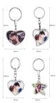Promotional Blank Metal Keychain Double Sided Sublimation Heart Keychain Custom