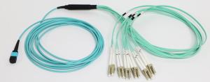 China OM4 MPO UPC Fiber Optic Patch Cord , 4 8 12 24 Core Cable In Multimode factory