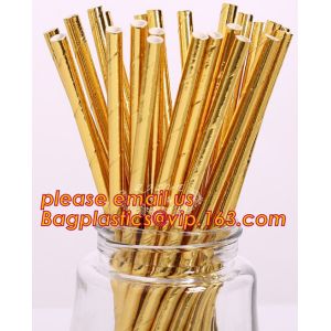 biodegradable gold stamping paper straw,colour disposable wholesale drinking