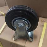 264lbs Capacity Rigid Rubber Casters 200mm Black Wheel Standard
