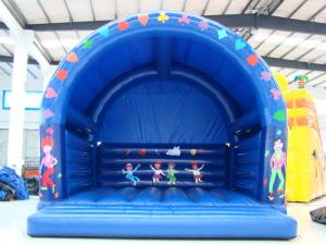 China Sky Blue Waterproof Inflatable Bouncy Castle for Kids Shopping Mall Air Jumping factory