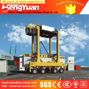 China 40t rubber tyre stacking container low profile Container gantry crane, staddle carrier factory