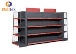 2 Side Supermarket Gondola Shelving Metal Perforated Back Panel Shelf Display