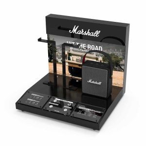 Acrylic Audio Speaker Display Stand Custom Functional With Metal Button