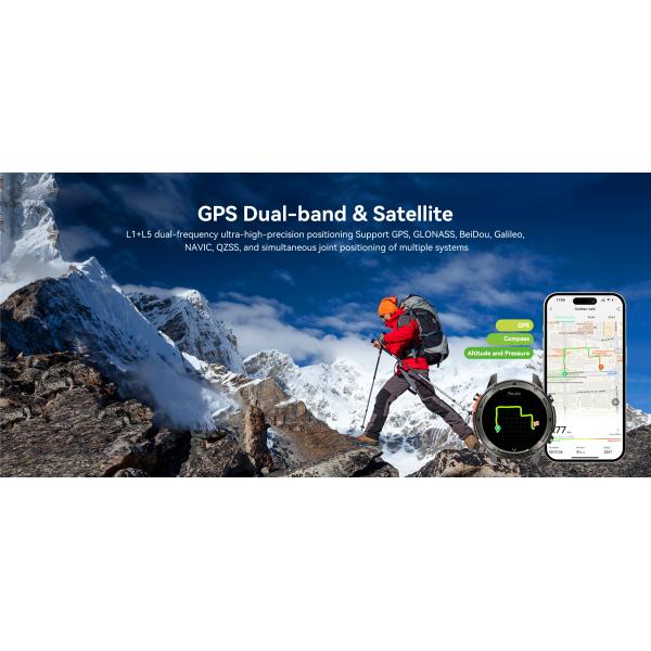 DM56 GPS Smart Watch with 1.43inch AMOLED Display and 500mAh Battery