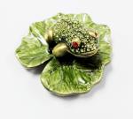 Bejewelled frog Home decoration box Alloy Hand painted crystal Frog metal