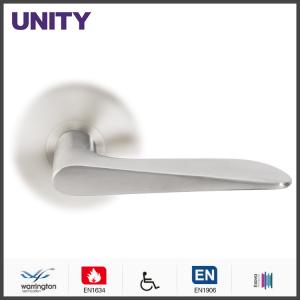 China Stainless Steel Fire Door Lever Handle EN1906 and EN1634 Satin Finish factory