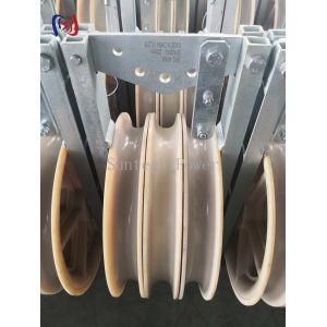 60KN Aluminum Nylon Sheaves Pulleys Three Sheave Transmission Stringing Blocks