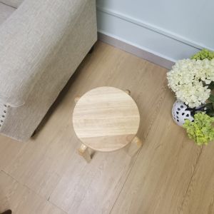 44cm Height Round Rubber Wood Practical Stool Stackable