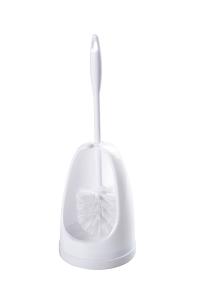 China Semi Enclosed 12.5x12x40cm Strong Bristles Toilet Bowl Brush And Caddy factory