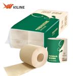 4 Ply Soft Unbleached Bamboo Tissue Paper Roll Water Soluble Embossed Brown