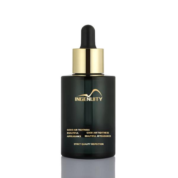 Eco friendly empty plastics luxury black 30ml hair oil serum perfume dropper