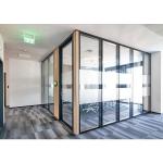 Office STC 45db Soundproof Glass Partition Wall System With Doors