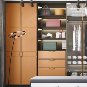 ENF Particleboard Swing Wardrobe Doors Modern Customized Size