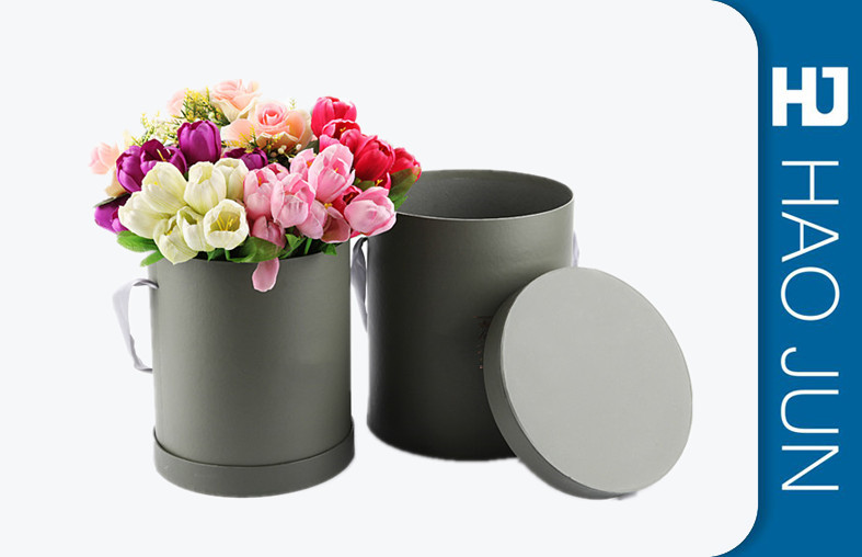 Professional Cardboard Flower Boxes Cylinder / Round Shape With Glossy Lamination