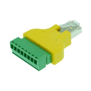 Colorful Network RJ45 8P8C Male Connector to 8 Pin Screw Terminal Blocks Adapter