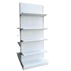 China Factory Custom Size Color supermarket gondola shelving christmas island white gondola shelves factory