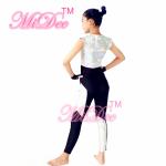 Sporty Hip Hop And Jazz Top Dance Costumes V Neckline Sparkle Zipper Vest Sports