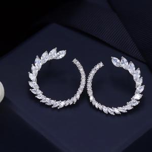 China Full Rhinestone Earring Wheat Ear Hoop Earrings Female High-end Light Luxury Fashion Exquisite Earring Jewelry Gift factory