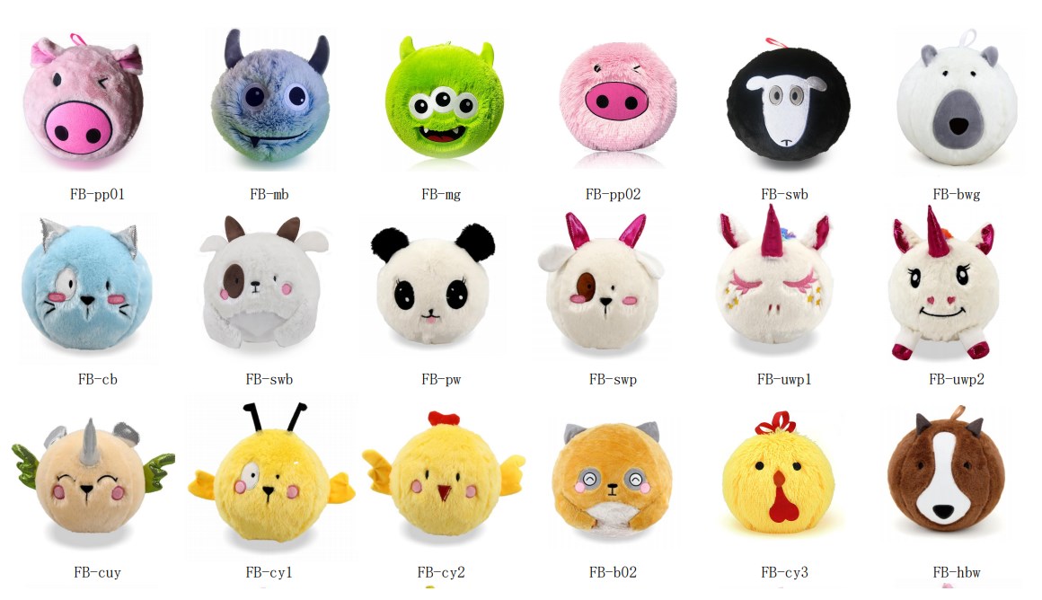 Inflatable Plush Ball Toy Winter Animals Bouncy Balls with PVC Inner Ball Material