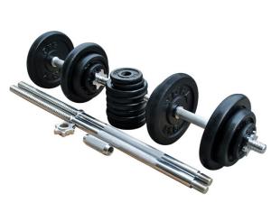 China 50kg black painting dumbbell barbelll set factory price for sales factory