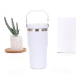 30oz Portable Car Cup 304 Stainless Steel Vacuum Straw Ice Cup Portable Vacuum