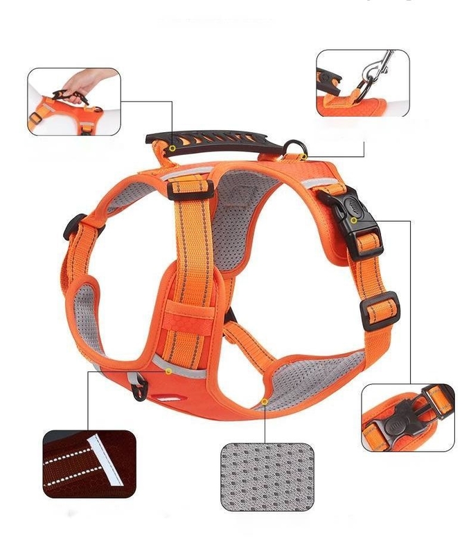 Lightweight Pet Oxford Cloth Harness Vest Reflective Strips For Pets