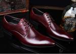 Romantic Soft Leather Men'S Wedding Dress Shoes Pure Color Brush Off British