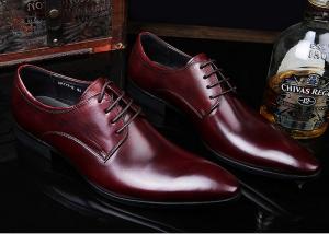 China Romantic Soft Leather Men'S Wedding Dress Shoes Pure Color Brush Off British Style factory