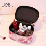 Flower Printing Zipper Closure Lipstick Travel Toiletry Bag