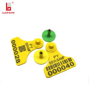China 60mm 58mm Cattle Sheep Bovine Animal Ear Tags With TPU Waterproof Closed Head factory