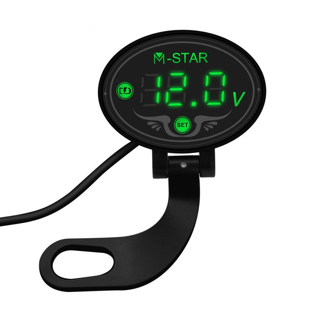 ODM Waterproof Motorcycle Voltmeter , 5.3*4*1cm 12v Digital Voltmeter