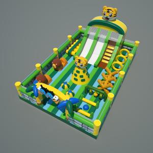 China Tiger Castle Inflatable Bounce House Playground (Green &amp; Yellow ) factory