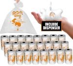 Unscented Biodegradable Dog Poop Bags , Compostable Dog Poop Bags With Handles
