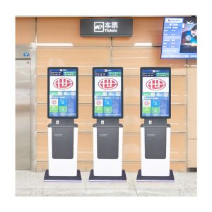 China Floor Stand 27inch Self Service Touch Screen Information Kiosk with Ticket Printer factory