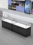 Full Vision Glass Retail Display Case Tempered Glass Counter For Jewellery Shop