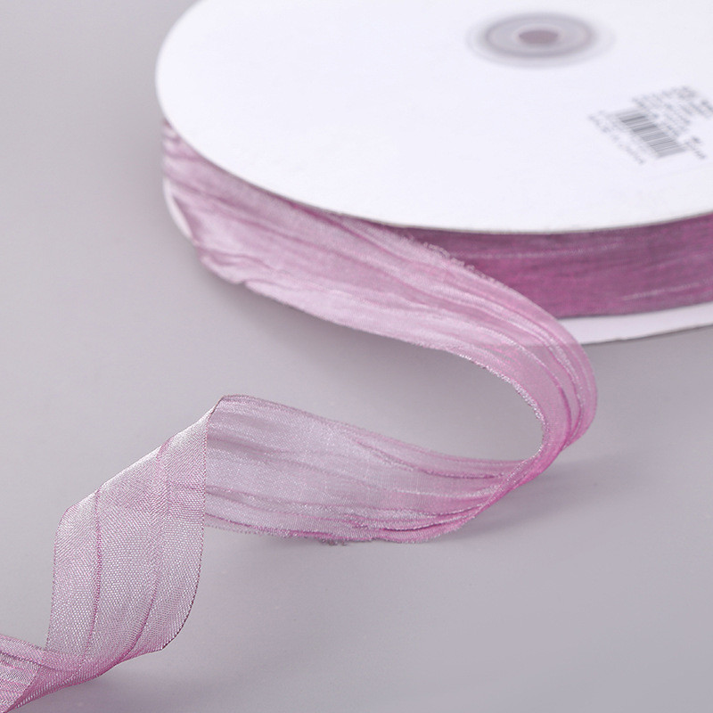 Gift Wrapping 25mm Organza Ribbon Korea 2.5cm Sheer Wired Ribbon