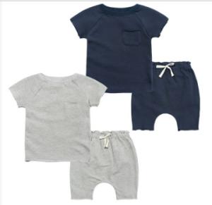 China Thin French Terry Short Sleeve Baby Boy Sweatshirt / Baby Boy 2 Piece Set factory