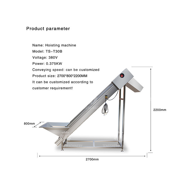380V Vegetable Processing Machine Automatic Elevator Food Conveying