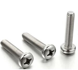 China Stainless Steel Pan Head Phillips Screws DIN7985 Stainless Steel Cross Recessed Pan Head Screws factory