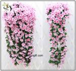 UVG artificial flowers wholesale hanging silk violet wreath for wedding flower