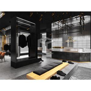 China Customized Spay Painted Clothing Shop Display Furniture Garment Store Interior Design Counters Fittings factory
