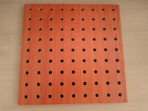 China Polyester Fiber Rock Wool Perforated Wood Acoustic Panels For Cinema / Museum factory