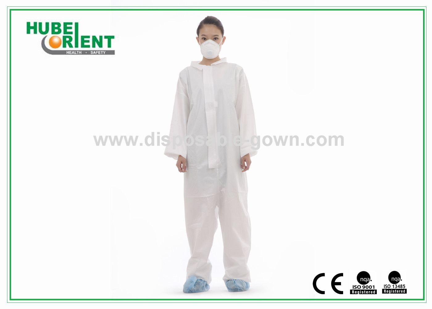 Sanitary Non Irritating 22gsm Disposable SMS Coverall