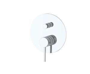 China Single brass annularknurl handle concealed in wall build in bath shower mixer diverter chrome bathroom faucet rainshower factory