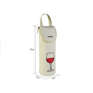 Dongguan factory wholesale single wine bottle ice insulated cooler bag with handle