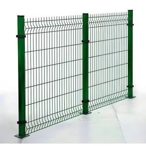 China RAL6005 Color 3D Curved Metal Fence Security V Mesh Fencing 1.8M High on sale