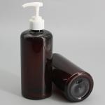 Amber Cylinder 450ml Plastic Shampoo Pump Bottles